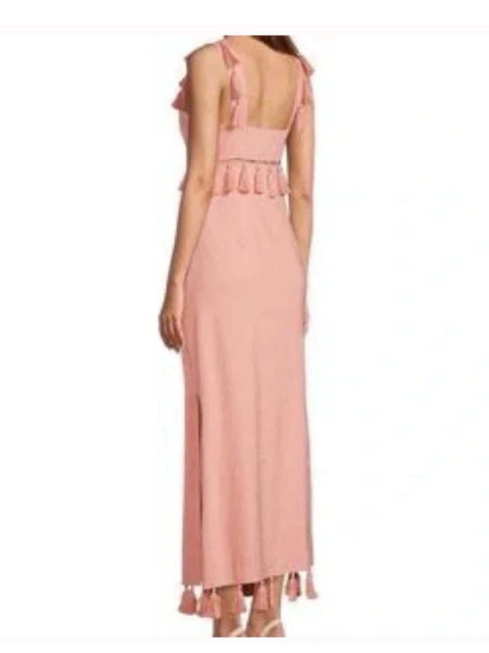 ANTONIO MELANI Peach Tassel Off-Shoulder Maxi Dress - Picture 8 of 9